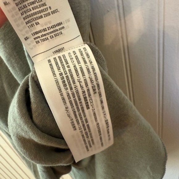 Abercrombie & Fitch Linen Blend Medium green Tank Top - Picture 3 of 4